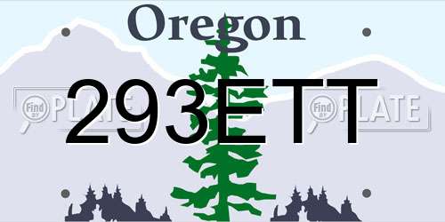293ETT Oregon License Plate