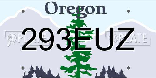 293EUZ Oregon License Plate