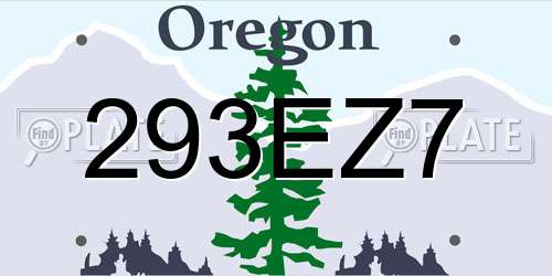 293EZ7 Oregon License Plate