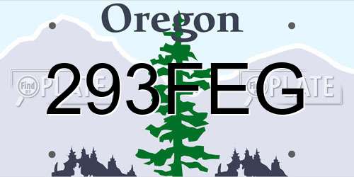 293FEG Oregon License Plate