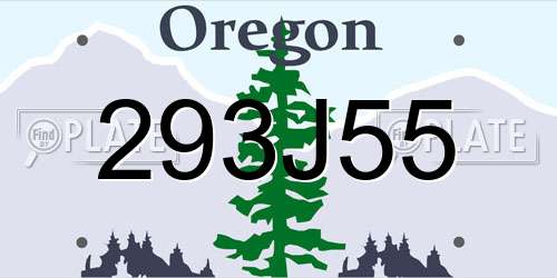 293J55 Oregon License Plate