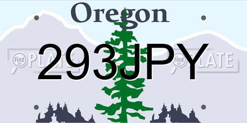 293JPY Oregon License Plate
