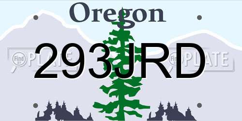 293JRD Oregon License Plate
