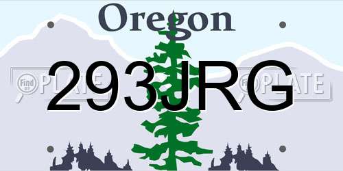 293JRG Oregon License Plate