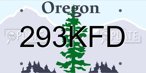 293KFD Oregon License Plate