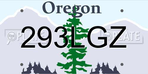 293LGZ Oregon License Plate