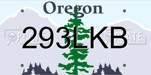 293LKB Oregon License Plate