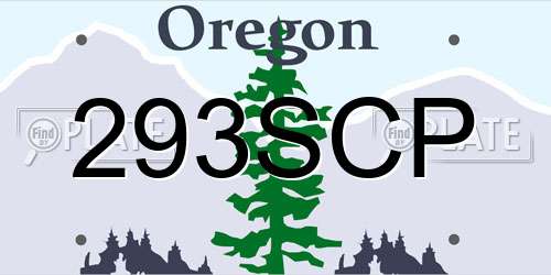 293SCP Oregon License Plate