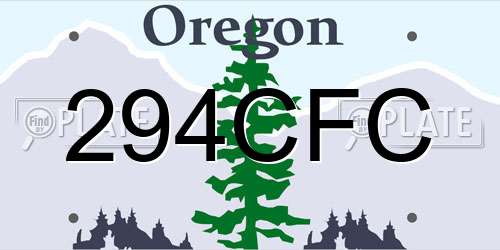 294CFC Oregon License Plate