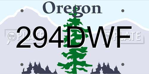 294DWF Oregon License Plate