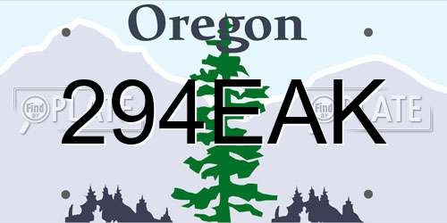 294EAK Oregon License Plate