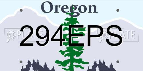 294EPS Oregon License Plate