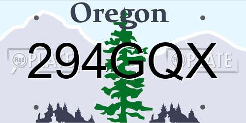 294GQX Oregon License Plate
