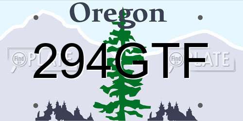 294GTF Oregon License Plate