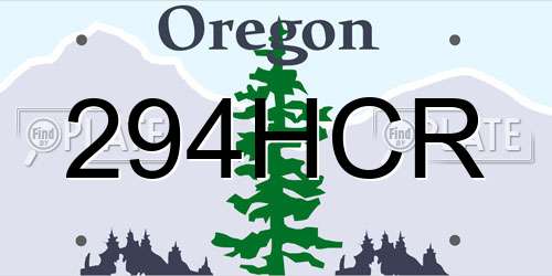 294HCR Oregon License Plate