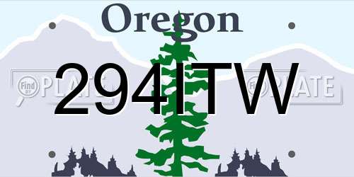 294ITW Oregon License Plate