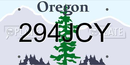 294JCY Oregon License Plate