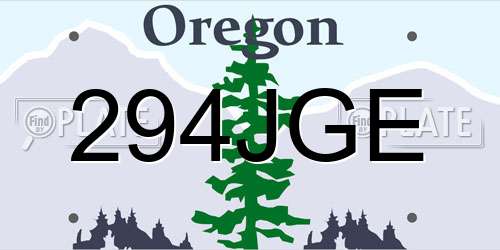 294JGE Oregon License Plate