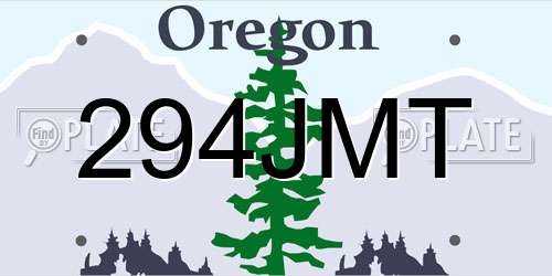 294JMT Oregon License Plate