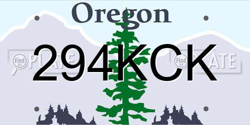 294KCK Oregon License Plate