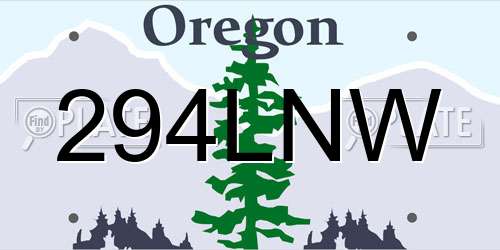 294LNW Oregon License Plate