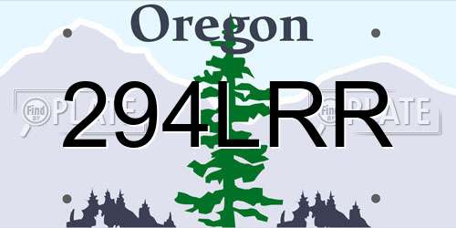 294LRR Oregon License Plate