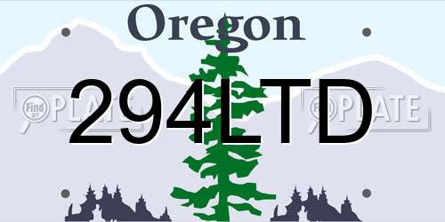 294LTD Oregon License Plate
