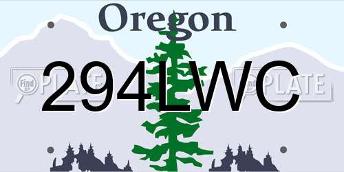 294LWC Oregon License Plate