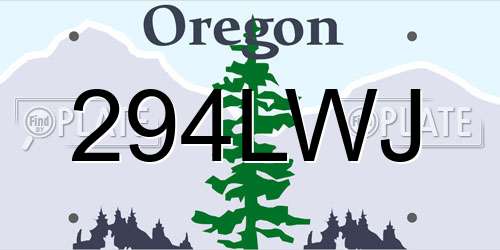 294LWJ Oregon License Plate