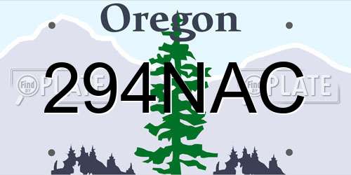294NAC Oregon License Plate