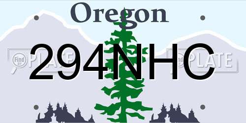 294NHC Oregon License Plate