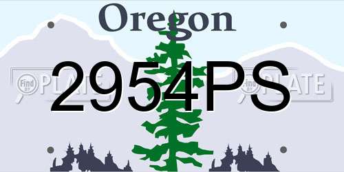 2954PS Oregon License Plate