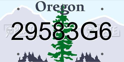 29583G6 Oregon License Plate