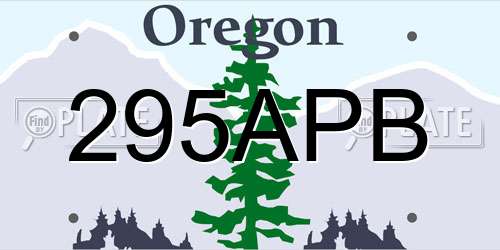 295APB Oregon License Plate