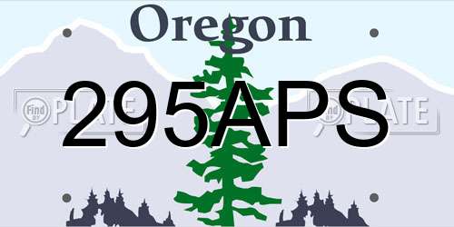 295APS Oregon License Plate