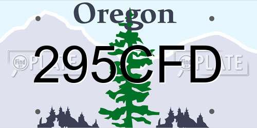 295CFD Oregon License Plate