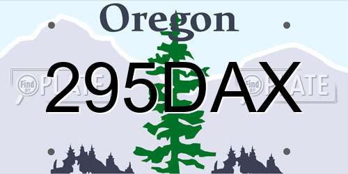 295DAX Oregon License Plate