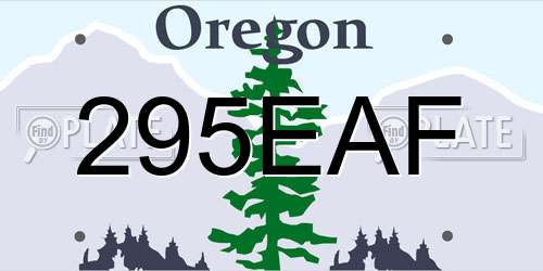 295EAF Oregon License Plate