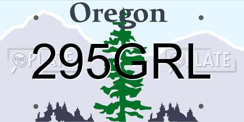 295GRL Oregon License Plate