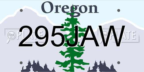 295JAW Oregon License Plate