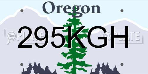 295KGH Oregon License Plate