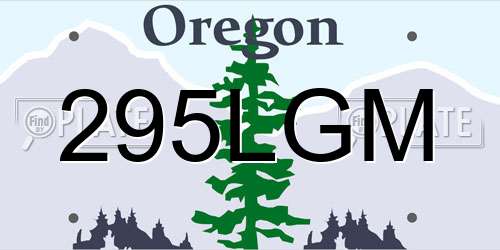 295LGM Oregon License Plate