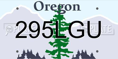 295LGU Oregon License Plate