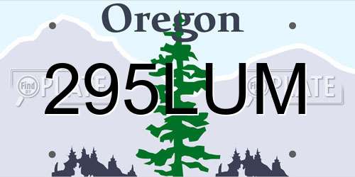 295LUM Oregon License Plate