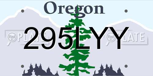 295LYY Oregon License Plate