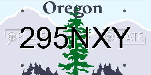 295NXY Oregon License Plate