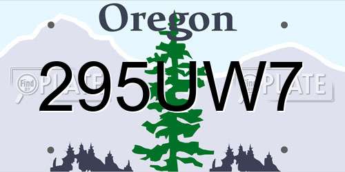 295UW7 Oregon License Plate