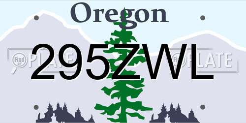 295ZWL Oregon License Plate