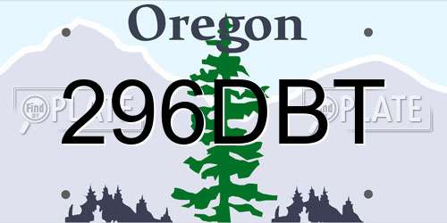 296DBT Oregon License Plate
