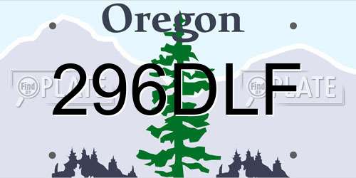 296DLF Oregon License Plate